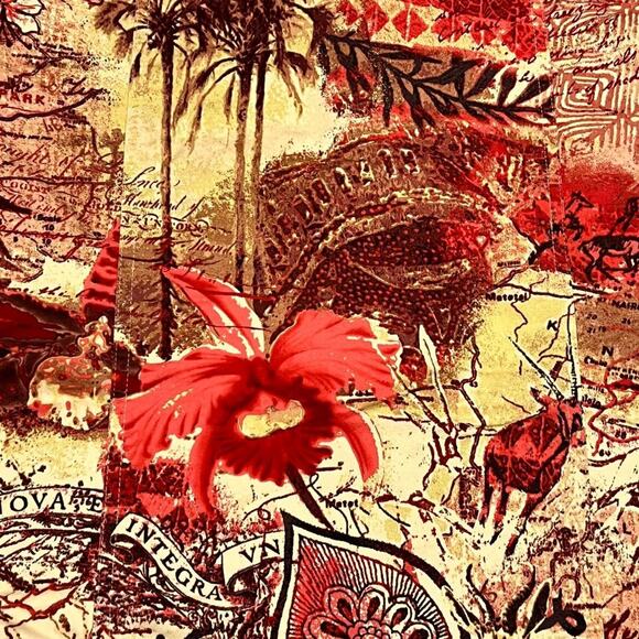 ★ ELCC Boho Hawaiian Tapestry Print Women’s Cropped Denim Jacket ★ - Picture 2 of 7